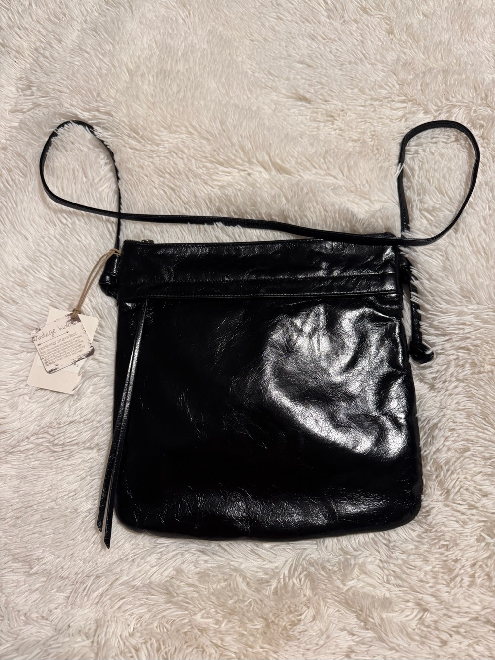 Hobo International Black leather Stark Vintage Crossbody Bag NWT